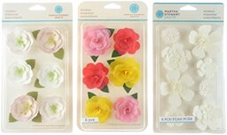 "Martha Stewart ""White Flowers, Pink Papers Rose"" Bouquets and Rose Stickers Set"