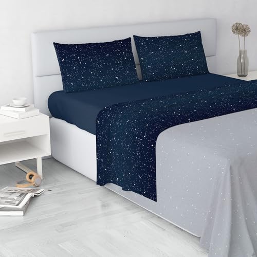 Fashion Bedding Set Microfibre Made in Italy Stars Double Bed
