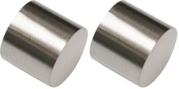 Gardinia Curtain Rod Finials, Aluminum Stainless Steel Finish, Ø 16 mm, 30103 (Pack of 2)