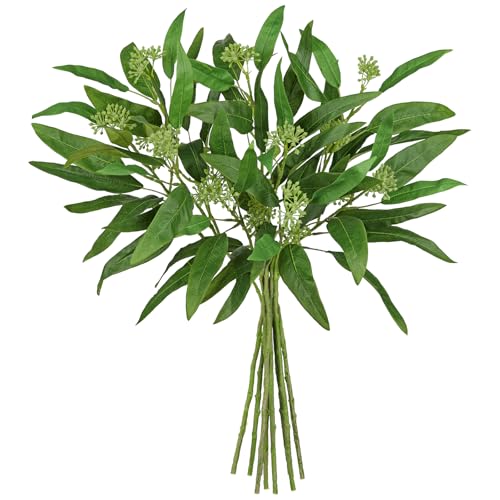 Artificial Eucalyptus Stems Willow Eucalyptus Leaves 47cm Artificial Greenery Plants Artificial Decoration for DIY Bouquets Arrangements Centerpieces Home Wedding