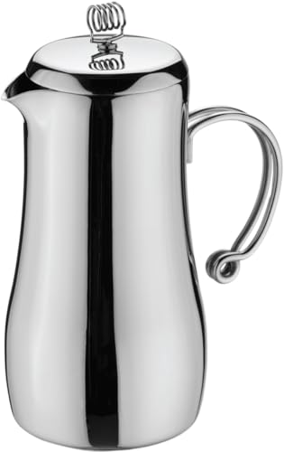 Caf?? Stal Elements Stylish 18/10 Stainless Steel Double Wall Cafetiere with Cool Touch Wire Handles, Mirror Polished, 2-Cup