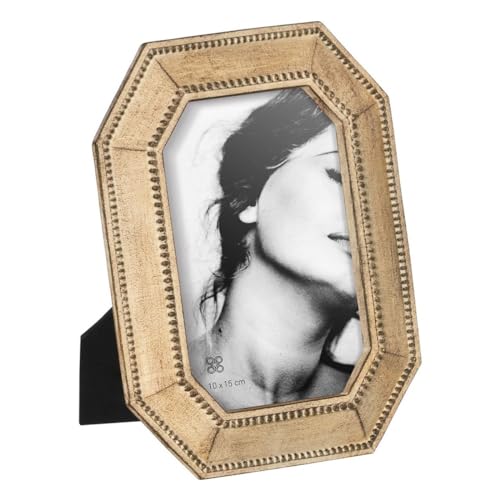 BigBuy Home Beige Polyresin Photo Frame 6 x 0.9 x 8 inch
