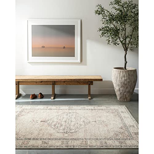 Livabliss x Becki Owens Lila Vintage - Area s Living Room 120x170 cm, Dining Floor, Kitchen, Traditional Multicoloured Boho, Easy Care Pile, Bohemian Large, Ivory, Brown, Black
