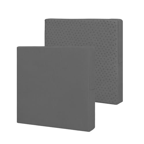 Easy-Going Waterproof Patio Cushion Covers ONLY Cover 24x22x4 inch 2 Pack Replacement Non-Slip Outdoor Seat Cushion Slipcover with Zipper. Dark Gray