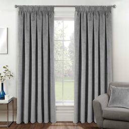 Enhanced Living Velvet Grey Thermal 100% Blackout Curtains with Tape Top - 66 x 54 Inch (168 x 137cm) - Supersoft Energy Saving & Noise Reducing Curtains for Living Room & Bedroom.