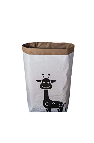 Homemania Basket, Kraft Paper, Vinyl, White, Black