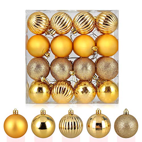 Gold Christmas Baubles - 32pc Set (6cm) for Wedding & Seasonal Decoration