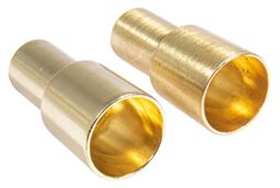Rayher Set of 2 Bottle Candle Holders for Taper Candles, Metal Candle Stick Holders for Glass Bottles or Single Stem Vases, gold-coloured, 1.8x5cm, 46694616
