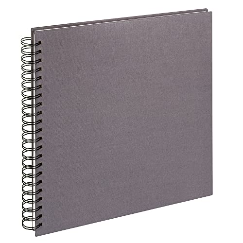 walther Design Photo Album Anthracite Dark Grey 30 x 30 cm Spiral Album Linen, Cloth SA-510-T