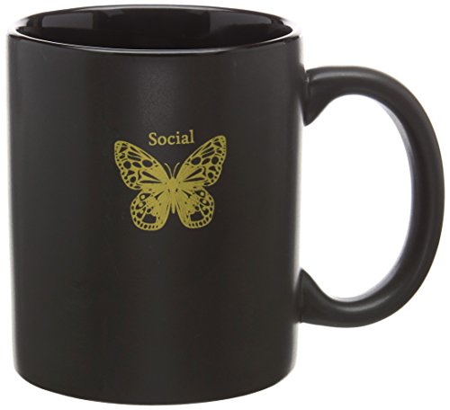 Robert Frederick Motif Black Mug in Box - Social Butterfly, Assorted