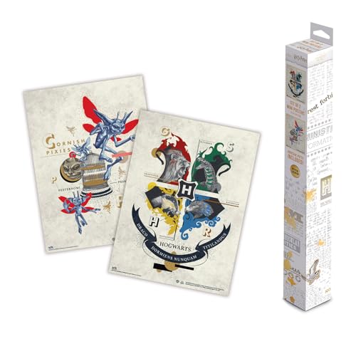 Grupo Erik Poster Harry Potter - Set of 2 Mini Posters 15 x 20.5 inches / 38 x 52 cm - Art Poster Shipped Rolled Up In A Protective Box - Harry Potter Gifts