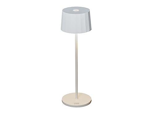 Konstsmide Rechargeable Battery Operated Cordless Table Lamp Touch Control Dimmer and 2 Colour Modes USB Charging Dock Included Battery Powered Light for Indoor or Outdoor Use