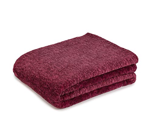 Gözze - Cosy Living Room Blanket/Throw, Marbled, 150 x 200 cm - Bordeaux