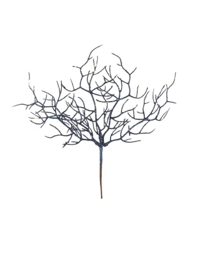 WeRChristmas Navy Glitter Coral Christmas Tree Pick, 27cm - 27cm navy glitter coral pick with fine branching design for adding sparkle, texture and gentle height to festive displays
