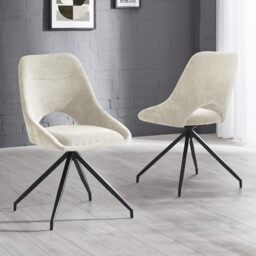 Julian Bowen Jonah Dining Chairs, Set of 2, Cream - H86 x W52 x D61cm