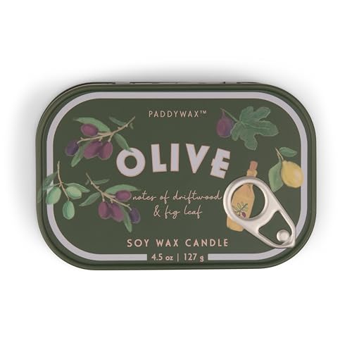 Paddywax Bistro Olive Scented Candle - 127g - Reusable Tin