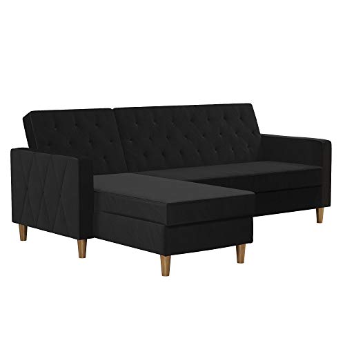 DHP Furniture Liberty Sofabed, Black,153x213x82cm (DxWxH)