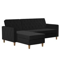 DHP Furniture Liberty Sofabed, Black,153x213x82cm (DxWxH)