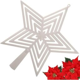 PARENCE. - White Christmas Tree Star - Sustainable Plastic Summit Decoration, 23 x 21 cm, Festive Tree Decoration, Christmas Decoration for Interior Design
