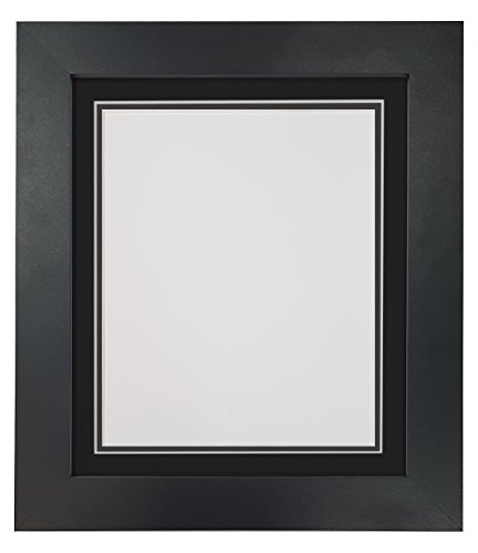 Metro Black Photo Picture Poster Frame with Double Black Mount 7 x 5 for Image Size 5 x 3.5 inch