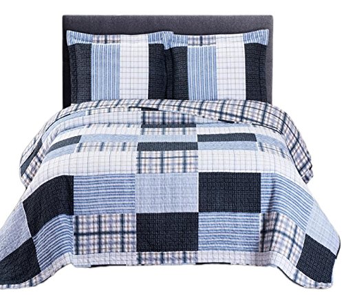 Zoe King/California-King Size, Over-Sized Coverlet 3pc set, Luxury Microfiber Printed Quilt Bedding by Royal Hotel