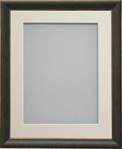 Frame Company Darcy Black Picture Photo Frames with Ivory Mount, 16x12 for A4 *Choice of Colours* Fitted with Real Glass