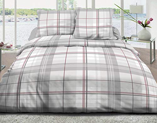 Le linge de Jules Duvet Cover 220 x 240 cm and 2 Pillowcases Pure Cotton 57 Thread Count Bristol Pink