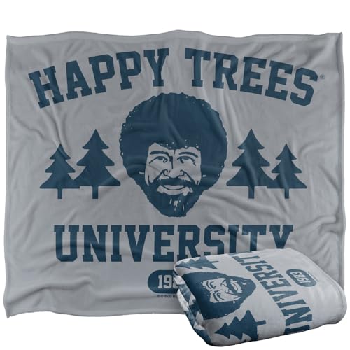 popfunk Bob Ross Happy Trees University Silky Touch Super Soft Throw Blanket 91 x 147 Cm