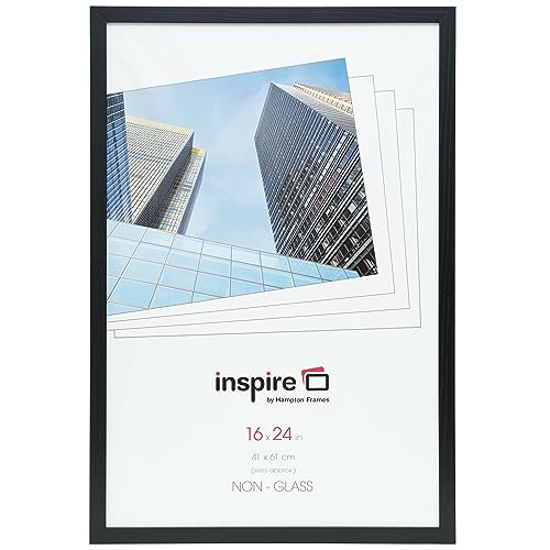 Hampton Frames OXFORD 16x24 (41x61cm) Black Picture Poster Photo Frame Plexi (Non-Glass) OXF1624NGX