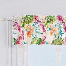Greenland Home Tropics Window Valance, 84 x 16 inches, Coral