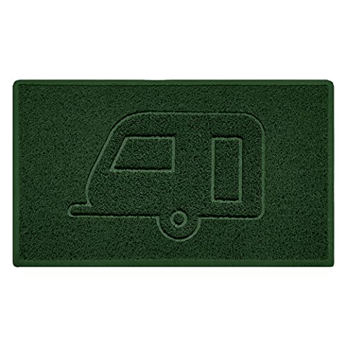 Nicoman CARAVAN Embossed Shape Door Mat Dirt-Trapper Washable Barrier Doormat-(Use Indoor or Sheltered Outdoor)-(75x44cm/29.5x17.3inches,Medium) Green