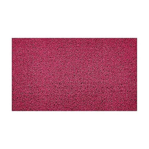 Nicoman Embossed Spaghetti Door Mat Dirt-Trapper Jet-Washable Doormat 70x43cm (Pink, PLAIN) - Use Indoor or Sheltered Outdoor