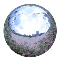 Folytiy Durable Stainless Steel Gazing Balls Hollow Mirror Globe Floating Reflective Ball Polished Shiny Sphere for Home Garden Pond Outdoor Swimming Pool Decoration (7 Inch)