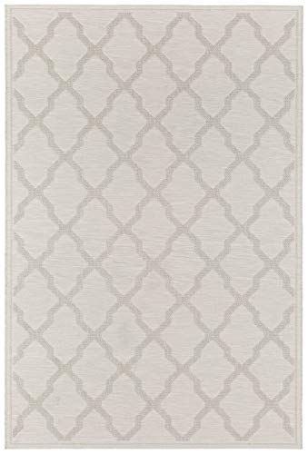 Freundin Home Collection Heaven Flat Woven Rug in Macrame Look Cream 77 x 150 cm, Polypropylene, 77 x 150 cm, Creme