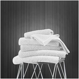 GC GAVENO CAVAILIA Luxury Egyptian Cotton 2 Pack Super Soft 600 GSM Geo Triangle Absorbent Bath Towel, 70X120 Cm, White