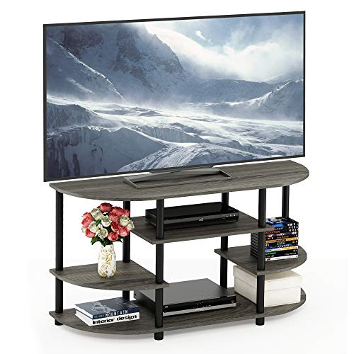 Furinno JAYA TV Stand, Simple Design Corner Entertainment Center, TV Console for TV up to 46 Inch, for Living Room, Bedroom, French Oak