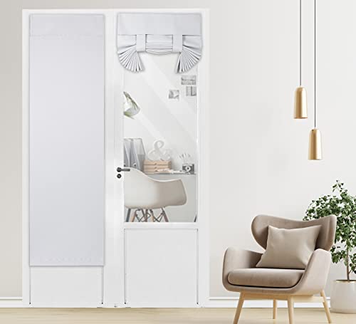"PI, French Door Blackout Curtain Thermal Insulated Privacy Screen Door Curtain for Glass Door/Entrance Door/Sliding Door/Patio Doors, 1 Panel (34""W x 68""L, White)"