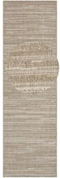 ELLE Decoration Indoor and Outdoor Mèlange Flat Weave Reversible Rug Modern Design Runner Mottled Robust Easy Care Balcony Patio Garden Living Room Office Bedroom Linen 80 x 350 cm