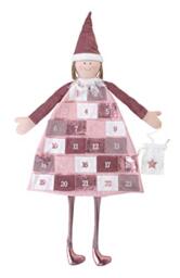 Rayher 46455258 Wall Advent Calendar with fillable Pockets, Hanging Advent Countdown Calendar, Christmas Dwarf Design, Rose