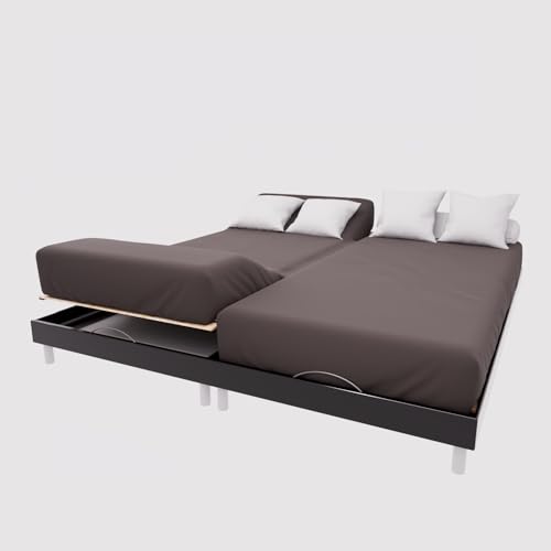Soleil d'Ocre, TPR Fitted Sheet Cotton 57 Thread Count 2 x 80 x 200 cm Plain Brown
