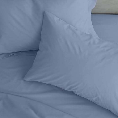 Catherine Lansfield Easy Iron Percale Standard Pillowcase Pair Blue
