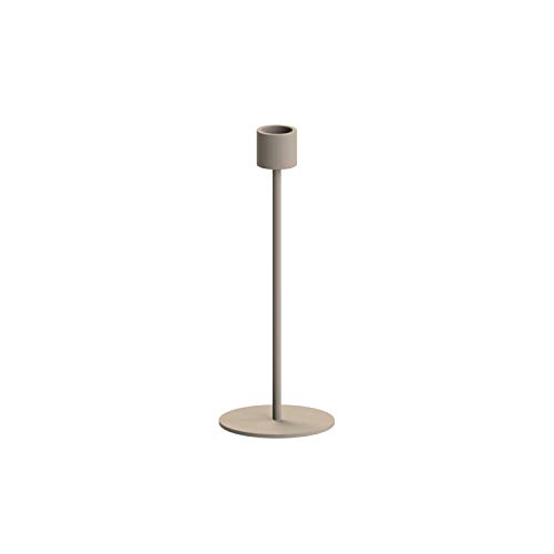 Cooee Design HI-029-01-SA Candlestick Metal in Sand Colour 8 cm x 8 cm x 21 cm