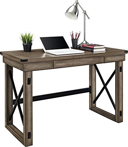 Wildwood Veneer Desk with 1 Drawer Rustic Grey, 60x121x77cm (DxWxH)