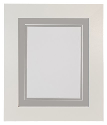 Metro White Photo Picture Poster Frame with Double Dark Grey Mount 10 x 10 for Image Size 8 x 8 inch