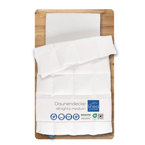 LINEA by böhmerwald allnights cuddly duvet, medium, 200 x 200 cm, 100% new feathers and down, suitable for allergy sufferers, washable up to 60 °C, produced in Germany