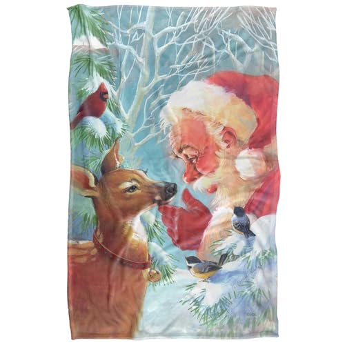 Jq Licensing - Lc Christmas Santa And New Fawn Silky Touch Super Soft Throw Blanket 91 x 147 Cm