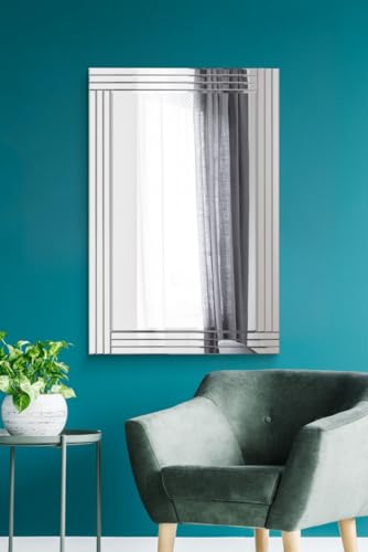 MirrorOutlet Oakley All Glass Triple Edge Bevelled Large Dress Mirror 120 x 80cm 3ft11 x 2ft7