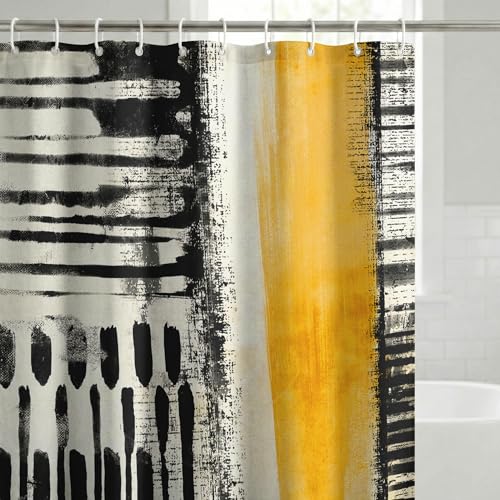 Americanflat 71x74 Abstract Shower Curtain - 100% Polyester Shower Curtain with 12 Hooks - Shower Curtains for Bathroom - Art Shower Curtain by PI Creative Art