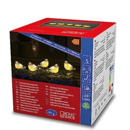 Konstsmide Outdoor Christmas Decorations/Outside Lights LED Acrylic Decoration Five Baby Birds/Outdoor Lighting (IP44) / 40 Warm White LEDs/Transparent Cable
