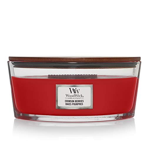 WoodWick Ellipse Scented Candle - Crimson Berries - with Crackling Wick - Burn Time: Up to 50 Hours